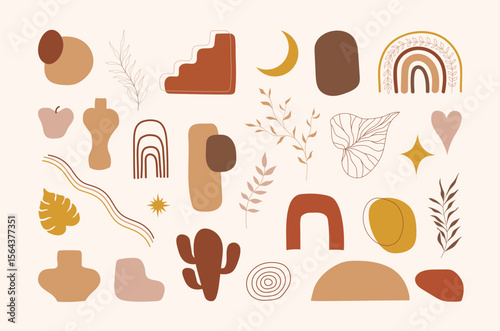 Abstract Boho Design Collection in Earthy Tones