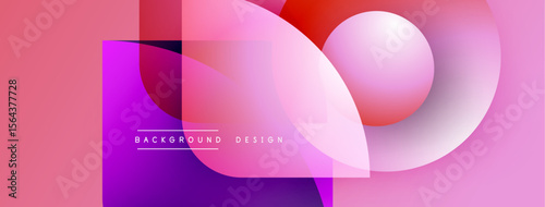 Abstract pink purple design. Overlapping shapes create modern visual effect. Minimalist style with gradient colors. Background element.