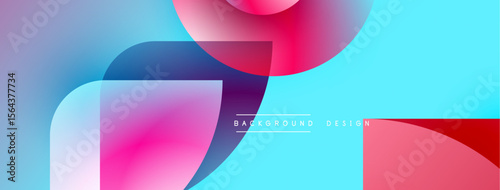 Abstract fluid shapes overlap. Vibrant pinks, blues, purples create dynamic composition. Modern design element for backgrounds.