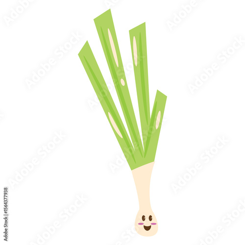 Cute Cartoon Leek Character Illustration