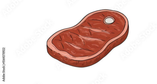 smoked meat isolated on white background