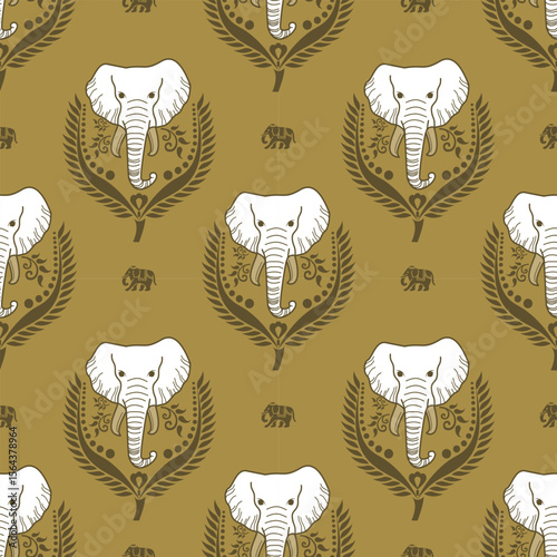 popular elephant pattern in asian style this elephant graphic is fashionable in thailand india and south east asia and this elephant and baby elephant can be for textile industry and any package 