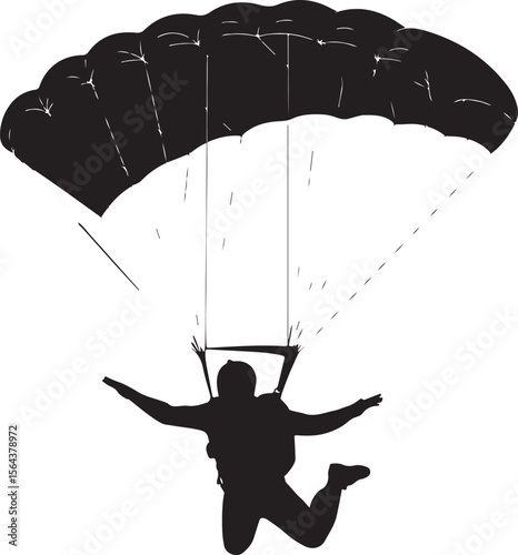 Skydiver in Freefall Silhouette

Parachuting Adventure Vector Design

Extreme Skydiving Action Illustration

High Altitude Parachute Jump Silhouette

Adrenaline Rush Skydiver Art