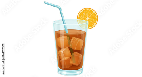 glass of orange juice with lemon