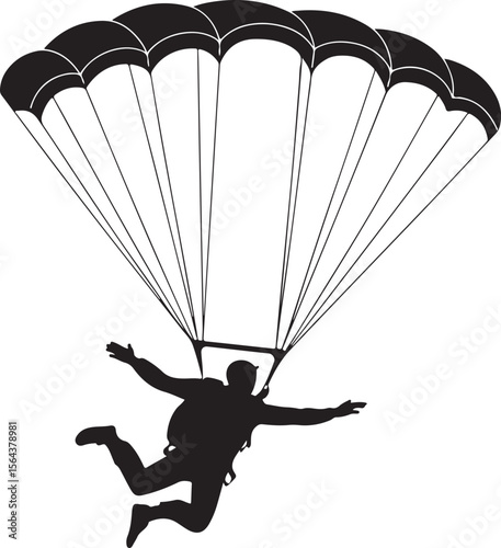 Skydiver in Freefall Silhouette

Parachuting Adventure Vector Design

Extreme Skydiving Action Illustration

High Altitude Parachute Jump Silhouette

Adrenaline Rush Skydiver Art