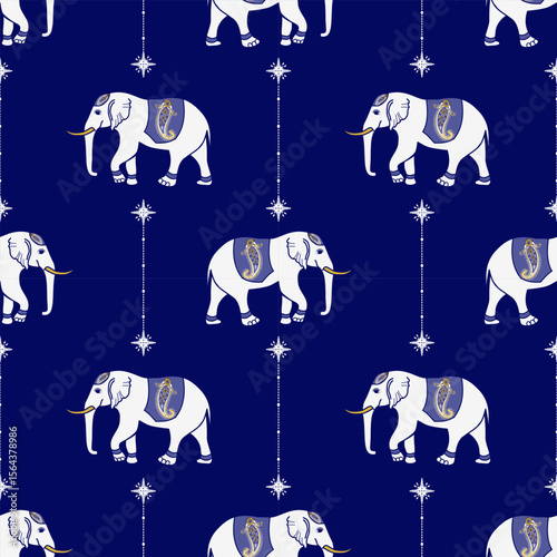 popular elephant pattern in asian style this elephant graphic is fashionable in thailand india and south east asia and this elephant and baby elephant can be for textile industry and any package 