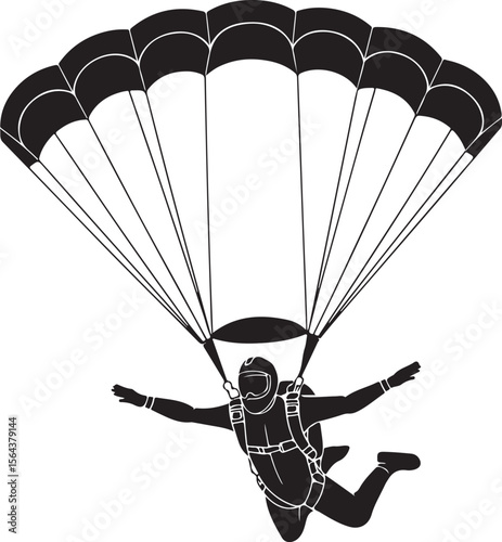 Skydiver in Freefall Silhouette

Parachuting Adventure Vector Design

Extreme Skydiving Action Illustration

High Altitude Parachute Jump Silhouette

Adrenaline Rush Skydiver Art