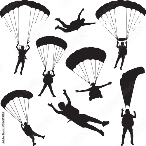Skydiver in Freefall Silhouette

Parachuting Adventure Vector Design

Extreme Skydiving Action Illustration

High Altitude Parachute Jump Silhouette

Adrenaline Rush Skydiver Art