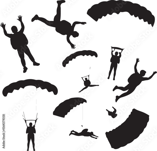 Skydiver in Freefall Silhouette

Parachuting Adventure Vector Design

Extreme Skydiving Action Illustration

High Altitude Parachute Jump Silhouette

Adrenaline Rush Skydiver Art