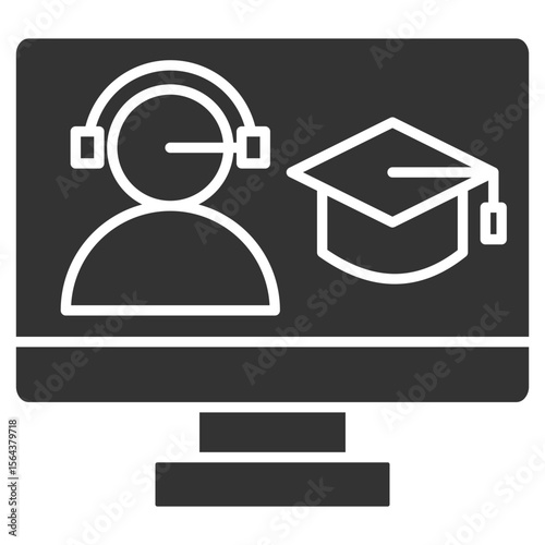 Online Course Glyph Icon Element For Design