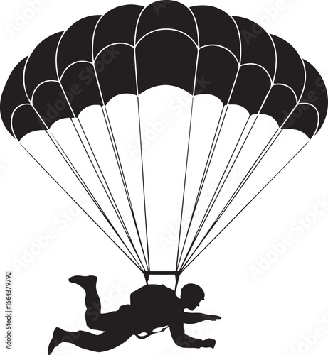 Skydiver in Freefall Silhouette

Parachuting Adventure Vector Design

Extreme Skydiving Action Illustration

High Altitude Parachute Jump Silhouette

Adrenaline Rush Skydiver Art