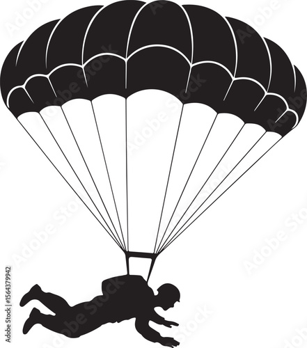 Skydiver in Freefall Silhouette

Parachuting Adventure Vector Design

Extreme Skydiving Action Illustration

High Altitude Parachute Jump Silhouette

Adrenaline Rush Skydiver Art