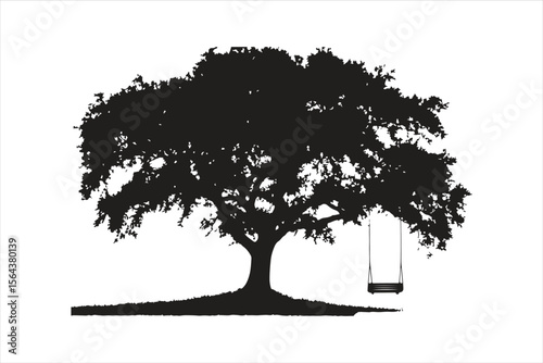 silhouette of tree, tree, silhouette, nature, vector, branch, illustration, leaf, forest, plant, black, oak, art, design, wood, drawing, outline, leaves, single, season, trees, stem, pattern, floral, 
