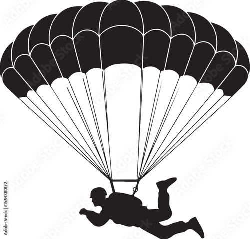 Skydiver in Freefall Silhouette

Parachuting Adventure Vector Design

Extreme Skydiving Action Illustration

High Altitude Parachute Jump Silhouette

Adrenaline Rush Skydiver Art