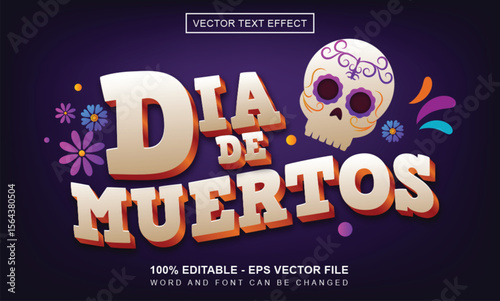 Dia de muertos 3d text effect