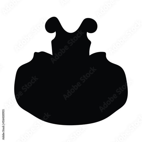 Black silhouette of a dress with a tulle skirt design on a white background vector
