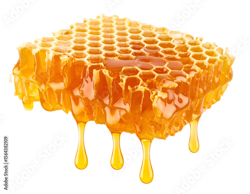 Honeycomb Dripping Honey Realistic Image