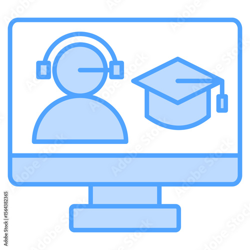 Online Course Blue Icon Element For Design