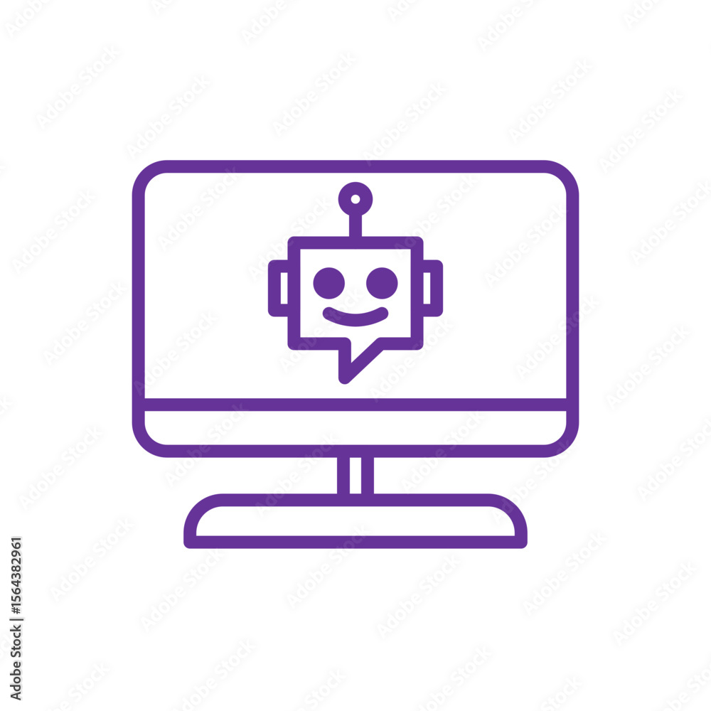 Fototapeta premium Artificial Intelligence Outline Icon