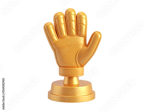 Golden Goalkeeper Glove 3D Render