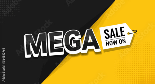 Mega sale now on limited time offer shop now big discount special promotion don't miss out best deals today editable vector illustration