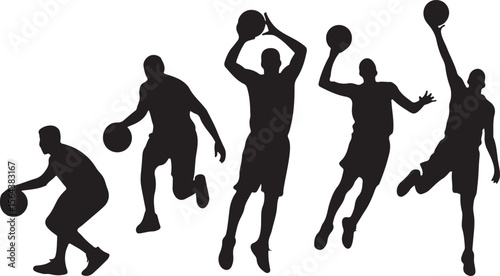 Slam Dunk Basketball Player Silhouette

Dribbling on the Court Vector Design

Basketball Shooter in Action Silhouette

Fast Break Play Silhouette Illustration

Street Basketball Game Scene Vector