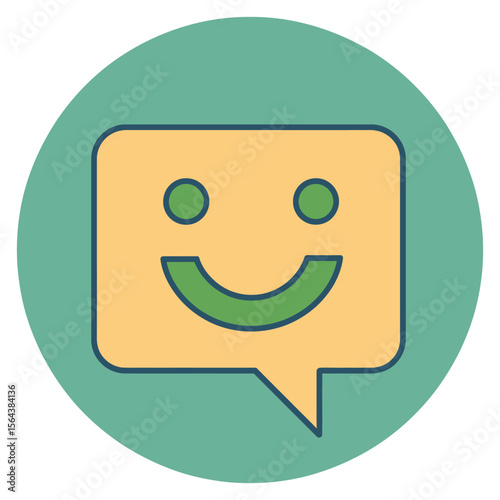 Icon Positive Message. related to Speech Symbol in Editable Color Mate Style

