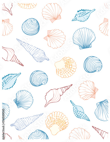 sea shells seamless pattern