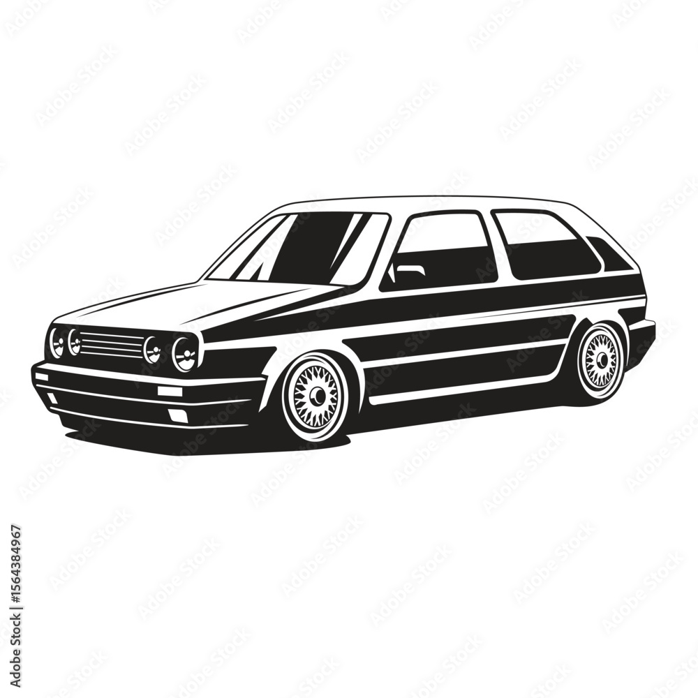 Naklejka premium car vehicle transportation black and white vector art