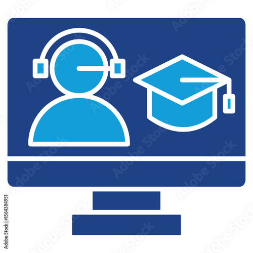 Online Course Dual Tone Icon Element For Design