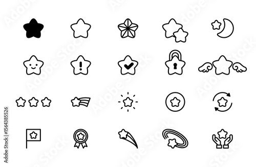 さまざまな星のアイコン20種セット