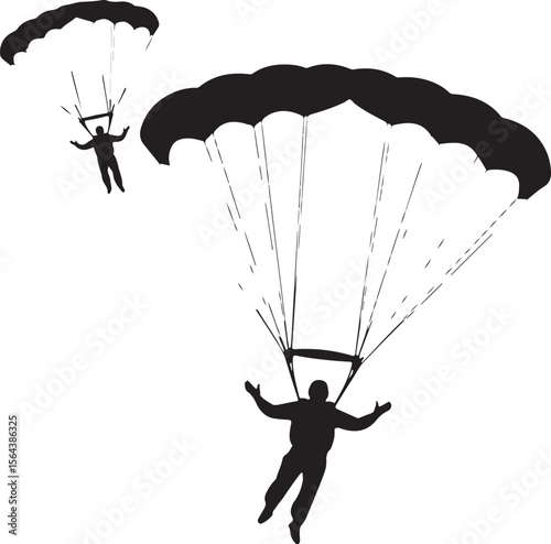 Skydiver in Freefall Silhouette

Parachuting Adventure Vector Design

Extreme Skydiving Action Illustration

High Altitude Parachute Jump Silhouette

Adrenaline Rush Skydiver Art