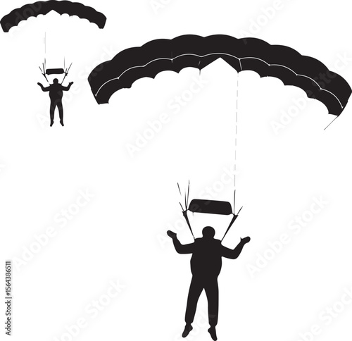 Skydiver in Freefall Silhouette

Parachuting Adventure Vector Design

Extreme Skydiving Action Illustration

High Altitude Parachute Jump Silhouette

Adrenaline Rush Skydiver Art