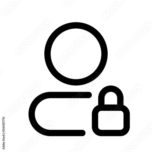 lock user icon with line style, perfect for user interface projects