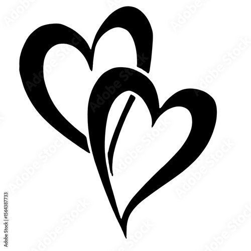 Decorative black hearts showcasing modern design in a minimalist style for home decor, weddings, or celebrations