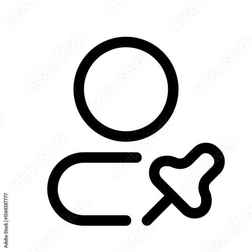 pin user icon with line style, perfect for user interface projects