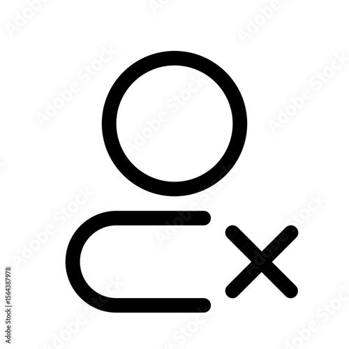 delete user icon with line style, perfect for user interface projects