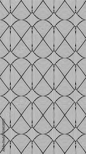 Intricate geometric pattern with circles and lines displayed as a seamless design for modern decor