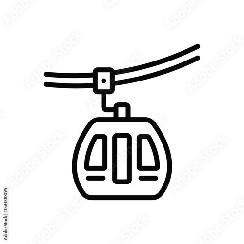 Black line icon for funicular