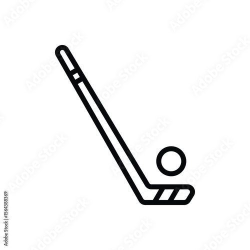 Black line icon for hockey