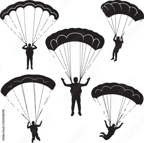 Skydiver in Freefall Silhouette

Parachuting Adventure Vector Design

Extreme Skydiving Action Illustration

High Altitude Parachute Jump Silhouette

Adrenaline Rush Skydiver Art