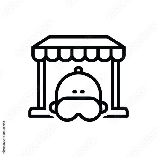 Black line icon for sports store