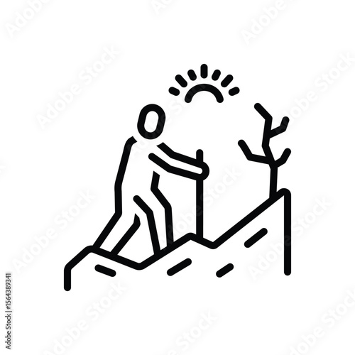 Black line icon for adventure