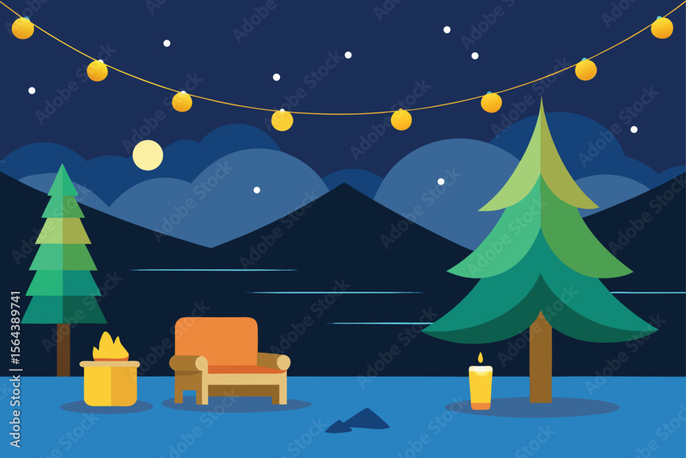 Fototapeta premium christmas tree with gifts and snowman