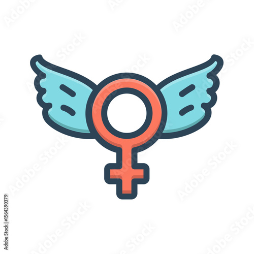 Vector color shadow icon for Female ambitions