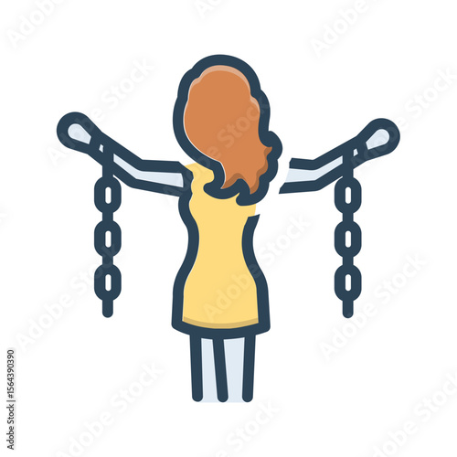 Vector color shadow icon for Female freedom