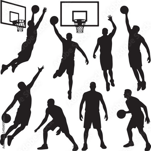 Slam Dunk Basketball Player Silhouette

Dribbling on the Court Vector Design

Basketball Shooter in Action Silhouette

Fast Break Play Silhouette Illustration

Street Basketball Game Scene Vector