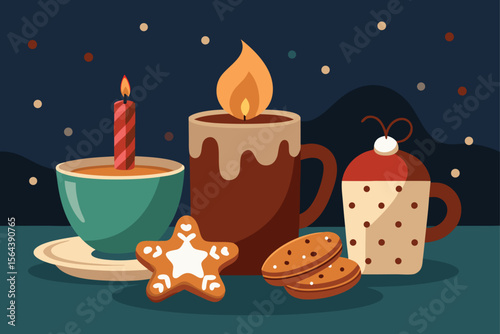 cup of coffee and cookies