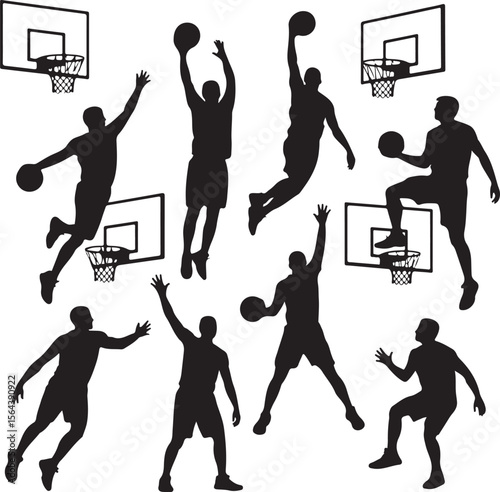 Slam Dunk Basketball Player Silhouette

Dribbling on the Court Vector Design

Basketball Shooter in Action Silhouette

Fast Break Play Silhouette Illustration

Street Basketball Game Scene Vector