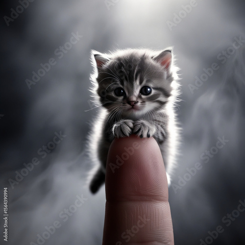 A little life on top of a finger손가락 위에 올라가 있는 작은 생명Generative AI